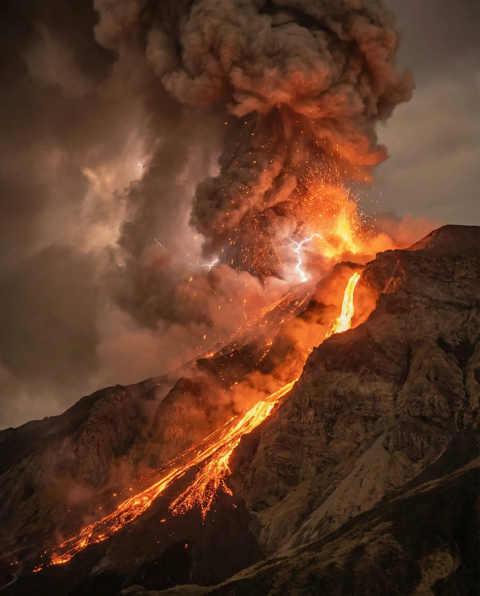 火山喷发壮观场景 - 四虎 自然奇观